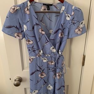 Forever 21 cornflower blue dress w/ white flowers